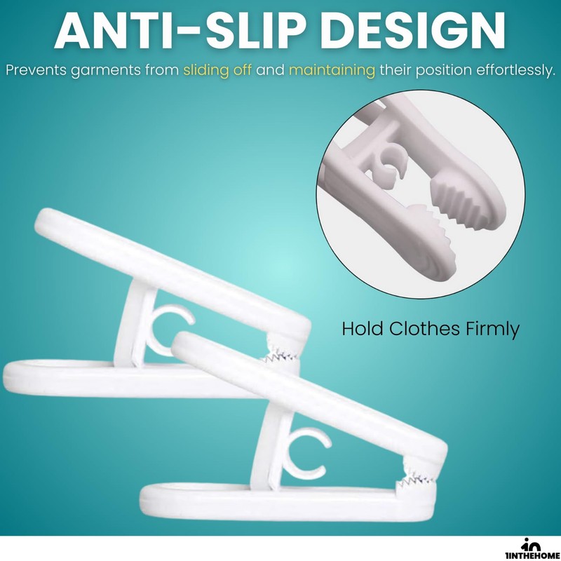 1InTheHome Multi-Purpose Hanger Clips (24 Count) White