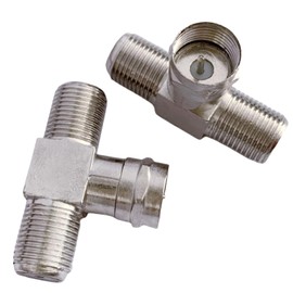 EZYUMM 2-Pack Coaxial Cable Splitter, 3-Way F Type RG6 Male to 2 Female Cable Splitter Connector for TV, Satellite, Antenna & Cable Box (Nickel Plated, 5-2500MHz)