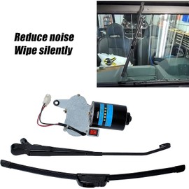 Universal UTV Windshield Wiper Kit, 2Pcs Electric 90 Degree 16" 12V Wiper Blade Motor Compatible With Polariss Kubotaa Kawasakii Kymcoo Can Am