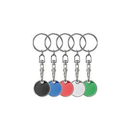 ohne Markename 5 x Metal Key Rings with Shopping Chip / 5 Colours (Black, White, Red, Blue, Green), black
