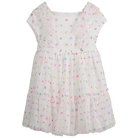 Pippa & Julie Baby Girls' Sleeveless Patterned Party Dress, Fit & Flare Silhouette, Includes Coordinating Panty, 2-Piece Set, White/Multi, 6-9 Months