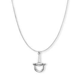 Uniquely Quaint Minimalist Silver Horse Bit Necklace – Elegant Snaffle Bit Pendant on Adjustable16”+2” Box Chain, 925 Sterling Silver Equestrian Jewelry Gift for Her. Horse Necklace
