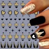 6Pcs Heart Bows Nail Art Stickers Valentine's Day 3D Self