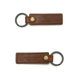 Prof Line Profline Key Holder, Leather, Small Tag, 2 Pieces, Bonded Tochigi Leather, Men's, Women's, Genuine Leather, Chestnut Leather