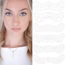 Glitter Face Tattoos Sparkle Freckles Face Tattoo for Women Face Glitter Temporary Tattoos Face Glitter Gold Freckles Silver Face Glitter for Women 6Pcs