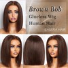 EAGERA Brown Wear and Go Glueless Wigs Human Hair Pre