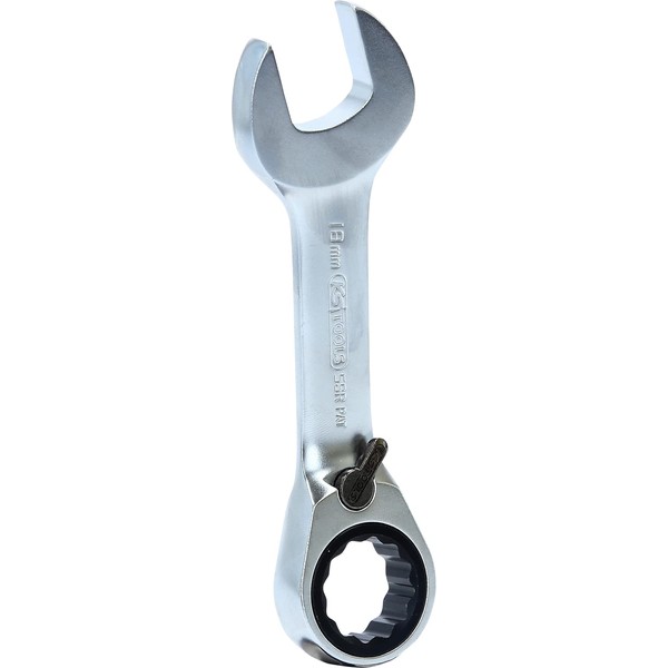 KS Tools 503.4641 GEARplus combination ratcheting spanner, stubby, 18mm