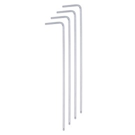 HARFINGTON 4pcs Ball End Hex Key Wrench 1.5mm L-Shape Extra Long Arm Hexagon Metric Wrenches Chrome Vanadium Steel Repairing Tool for Home Repair, Silver Tone