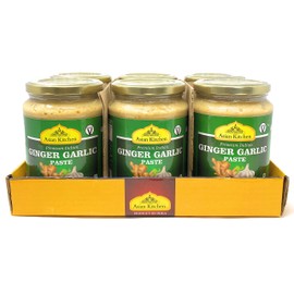 Asian Kitchen Ginger Garlic Cooking Paste 26.5oz (750g) Glass Jar, Pack of 5+1 FREE ~ Vegan | Gluten Free | NON-GMO | No Colors | Indian Origin