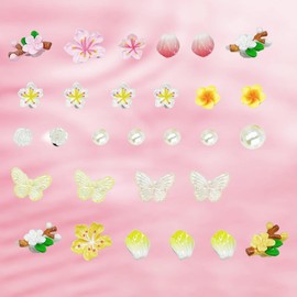 Plipdhy 29 Pieces Flower Shoe Charms, Cherry Blossom Shoe Decoration Charm, Flower Butterfly Sweet Sakura Shoe Charms for Women and Girls