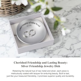 Urllinz Best Friend Birthday Gifts for Women - Friendship Luxury Ring Dish Jewelry Tray, Inspirational Christian Gifts for Women Faith, A Sweet Friendship Refreshes the Soul, Proverbs 27:9, 4 Inch