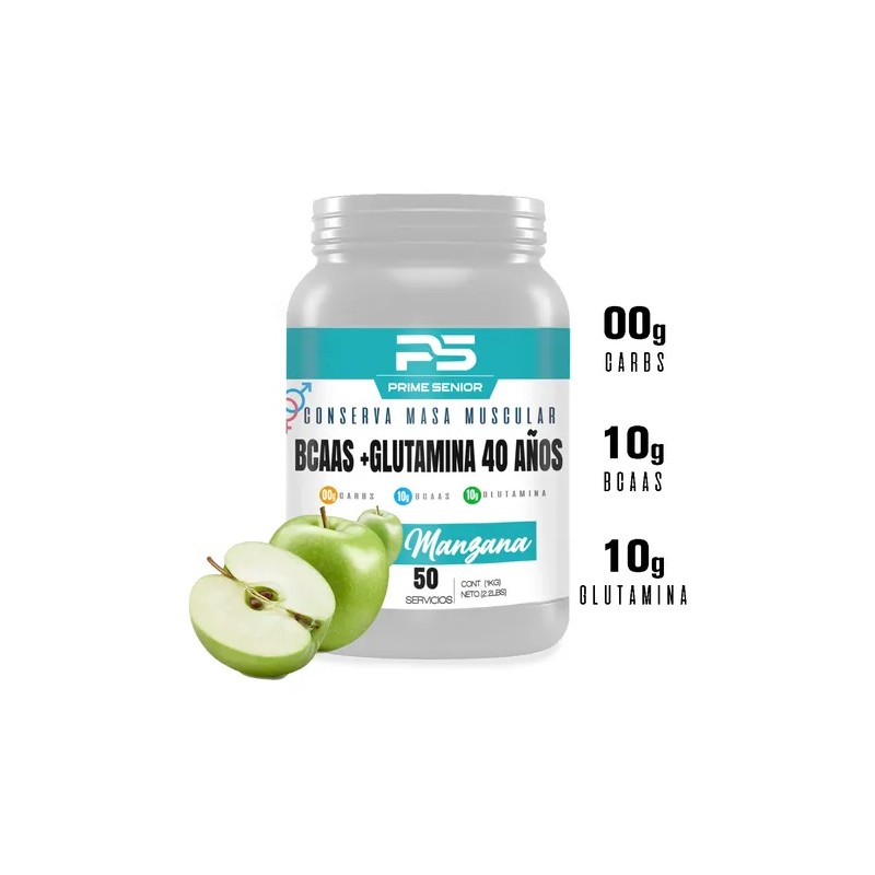 Aminoácidos Bcaas+ Glutamina Prime Senior 1kg Varios Sabores