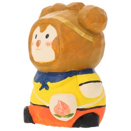 jojofuny Wooden Carved Monkey Figurine Unique Decorative Monkey Ornament for Home Office Car Wood Decor Family Friends