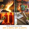 WapoRich Infrarot-Thermometer Pyrometer -50℃~800℃ Dual-Laser, 4-in-1 Temp mit Luftfeuchtigkeit, Umgebungstemperatur,