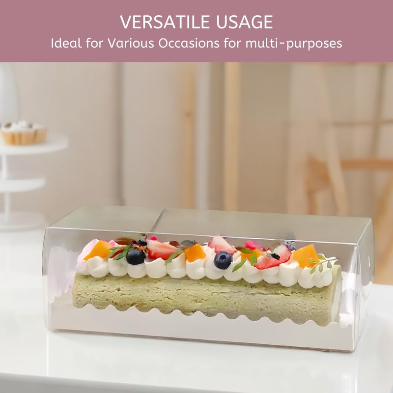 Foxegg Swiss Roll Cake Box with window Long Pumpkin Roll