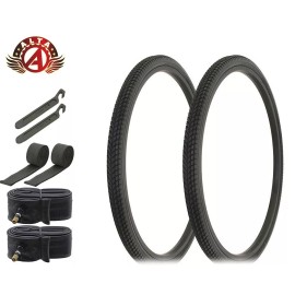 ALTALINE ALTA Bicycle 26" x 1.75" Black AL-810 Slick (2) 26" Tires, Tubes ,Levers, Strips