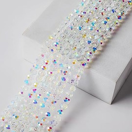 FZH 10mm White AB Rondelle for Jewelry Making 250pcs Faceted Briolette Shape Crystal Spacer Beads Assortments Supplies Accessories for Bracelet Necklace for Wholesale