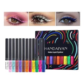 12 Eyeliner Delineador De Ojos De Color Waterproof Duración Coral Oscuro