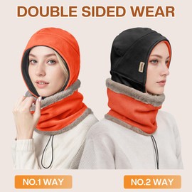 Sukeen Winter Hat Scarf Set for Women Double Side Wear Warm Hat Antistatic Cold Weather Hats with Thick Fleece Scarf