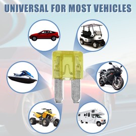 X AUTOHAUX Vehicle Marine RV Camper 25pcs 20A Mini Blade Fuses - Yellow, for Cars and Trucks