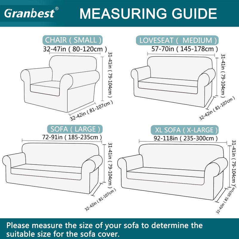 Granbest Checkered Couch Cover for 3 Cushion Couch High Stretch