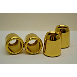 Set of 4 Solid Brass Candle Followers for 7/8" Diameter Candles. Burners Toppers. (4 Pieces)