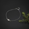 Vanbelle Sterling Silver Jewelry Centered Leaf Nature-Theme Anklet with Rhodium