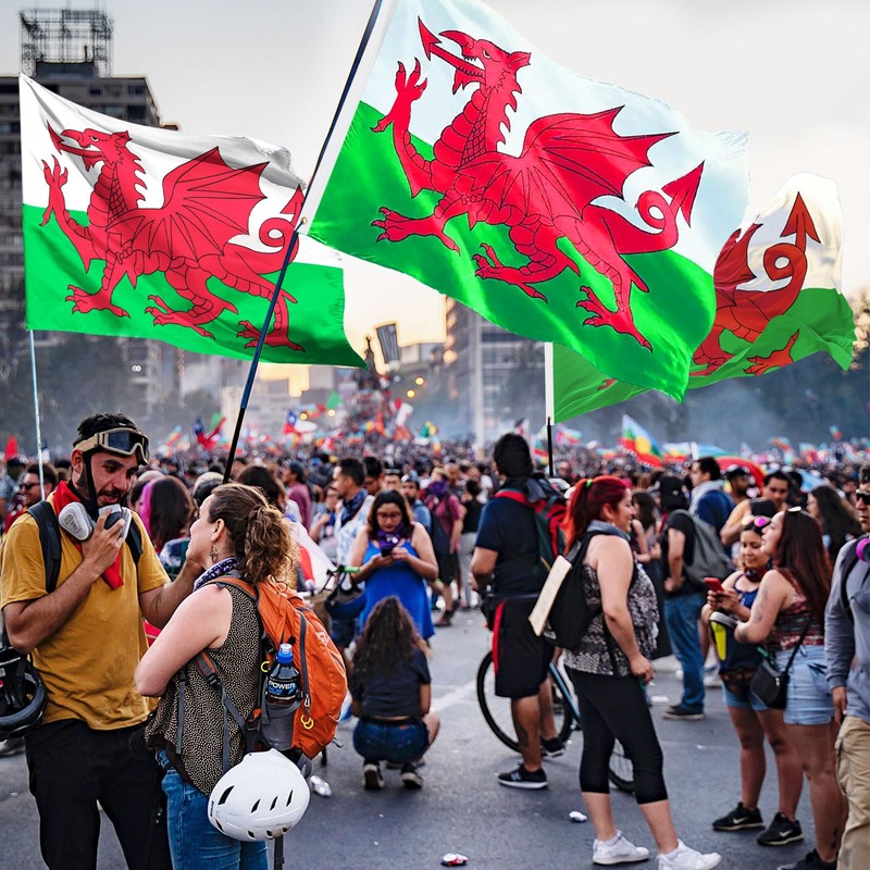 Wales Flag, Hianjoo Welsh National Flags 5ft x 3ft with