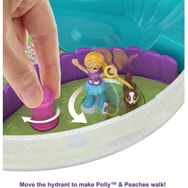 Polly Pocket Rainbow Dream Wearable Purse Compact with 8 Fun Features, Micro Polly and Shani Dolls, 2 Accessories and Sticker Sheet; for Ages 4 and Up