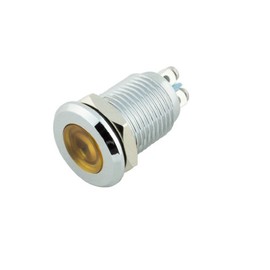 Alpinetech 12mm Amber 12V LED Metal Indicator Pilot Custom Dash Light Lamp