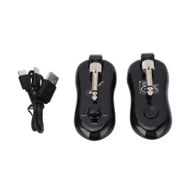Black Guitar Wireless Transmitter Receiver Kit with Reverberation Type C Wireless Transmitter Set 6.35 Mono