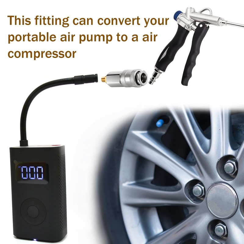 Air Pump Adapter Portable Tire Inflator Electric Air Compressor Adapter