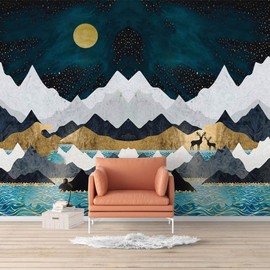 SIGNFORD Wall Mural Nordic Landscape Removable Wallpaper Wall Sticker for Bedroom Living Room - 100x144 inches