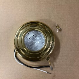ITC BOAT YACHT CABIN LIGHT 12V - PLATED BRASS  3 1/2" #81928-BR