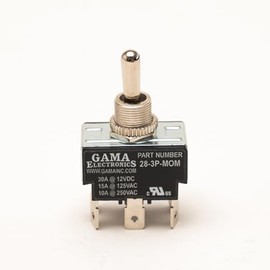 Toggle Switch, 30A DPDT 3-Position Momentary On-Off-Momentary On