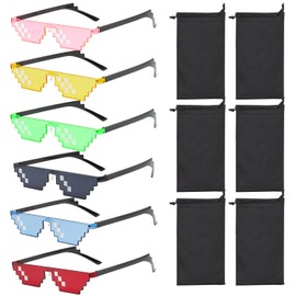 6 Pieces Of Glasses, 6 Pieces Of Glasses Bags, Funny Sunglasses, Funny Sunglasses, Party Sunglasses, Festival Glasses, Cool Glasses