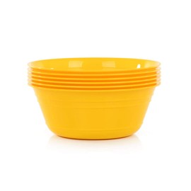 Mintra Home Bowls Set (Medium 6pk, 60 ounces,Yellow) for Kids, Party, Snacks, Serving, Everyday Use, Birthday Parties, Cereal, Salads, Side Dishes, Soups, Dessert, BPA free, Dishwasher Safe.
