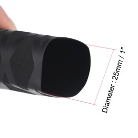 TOP-VIGOR 25mm Heat Shrink Tubing, 1M Length Heat Shrink Sleeving, 1.8:1 Ratio Heat Shrink Tube for Electrical Insulation, Repairs, Wrap Cable, Wire Connectors, Black