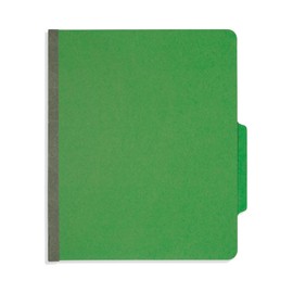 10 Blue Summit Supplies Classification Folders, 1-Divider, Letter Size, Green, with 2 Inch Tyvek Expansions, Durable 2 Prong Design for Organizing Standard Medical Files & Office Reports, 10 Pack
