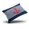 XIAFA Home Custom Pillowcase Red Anchor on Navy Blue Nautical