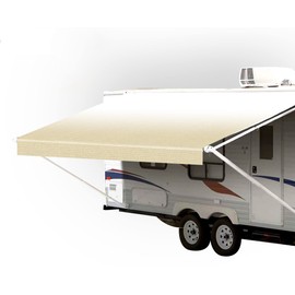 SunWave SunWave- RV Awning Fabric Replacement | RV Electric Awning Fabric Replacement | Premium Vinyl RV Canopy | Awning Replacement (19', Camel Fade)