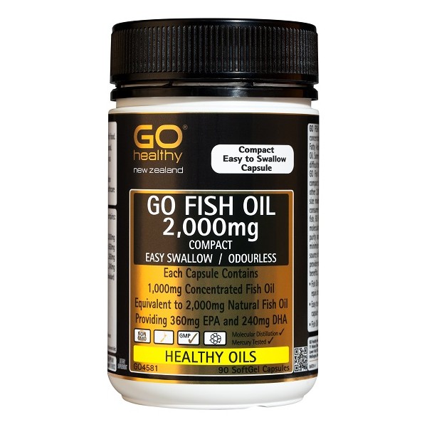 GO Healthy GO Fish Oil 2000mg ODOURLESS Capsules 90
