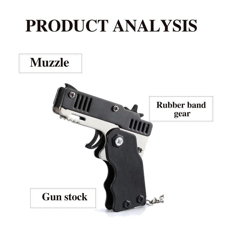 Mini rubber band gun made of metal