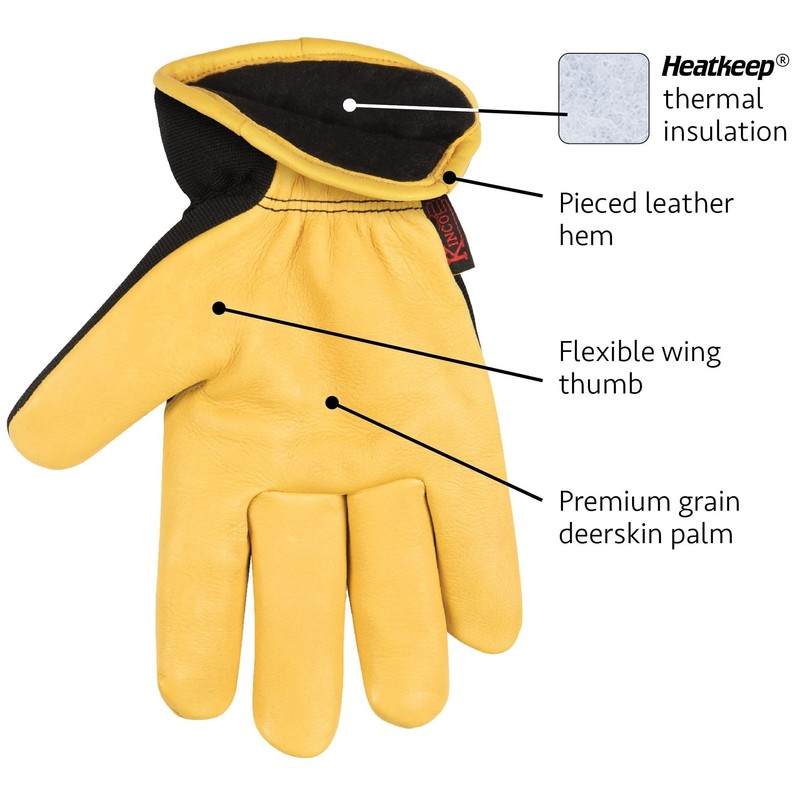 Kinco Lined Premium Hybrid Leather Work Gloves, Heatkeep™ (Style No.