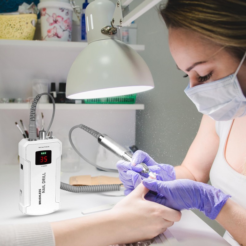 Nail Drill Professional, 35000RPM Brushless Nails Drill Machine, Rechargeable Nail
