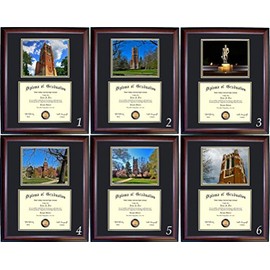 Michigan State Diploma Frame - Photo Option #3 - Walnut Frame