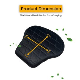DealzCT DNS200 Motorcycle Gel Seat Cushion, Breathable Seat Pad for Long and Comfortable Rides, Universal Fit 12"" x 12"" x 2"", Black