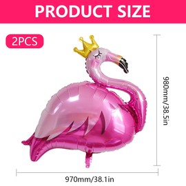 FIMWOLZ XXL Flamingo Foil Balloons, Pack of 2 Flamingo Balloons, Pink Flamingo Balloons, Large, Balloons Flamingo for Wedding Birthday Party Decoration, Surprise Gift for Girlfriend