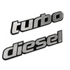 ERPART Turbo Diesel Embossed Silver on Black Highly Polished Real Aluminum Auto Emblem Badge Nameplate