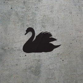 Decal Stickers of Swan Silhouettes 2 (Black) (Set of 2) Luxury Weatherproof Vinyl Decal Stickers for Laptop Desktop Smartphone Car Dirt Bike Wall Room Mason Jar Bathtub Door - ANDstic105286BL